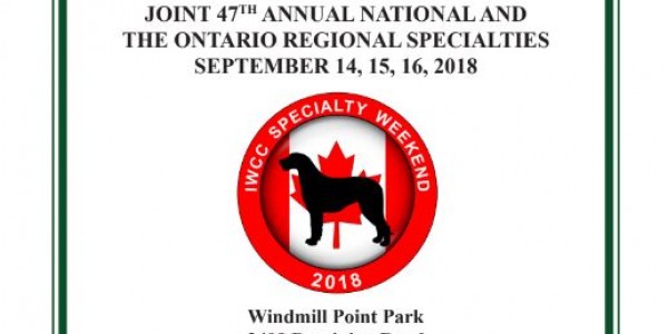 "47th Annual National and the Ontario Regional Specialties "  published  in Irish Wolfhound World Magazine