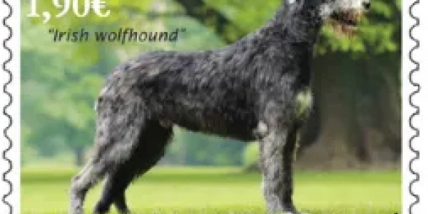 Official Monaco stamp with Irish Wolfhound 2020